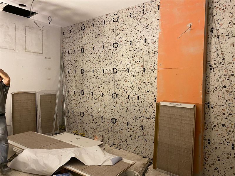 Uygulama: terrazzo duvar kaplaması